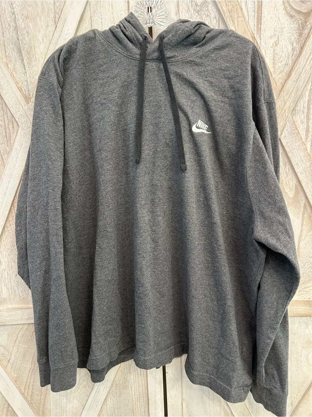 Nike Sportswear Club Jersey Hoodie 2XL Gray Cotton Pullover Swoosh XXL